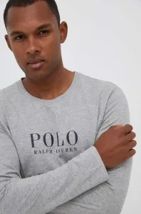 Bavlnené tričko s dlhým rukávom Polo Ralph Lauren šedá farba, s potlačou #8848701