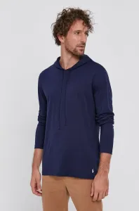 Bavlnené tričko s dlhým rukávom Polo Ralph Lauren tmavomodrá farba,jednofarebné,714844760001