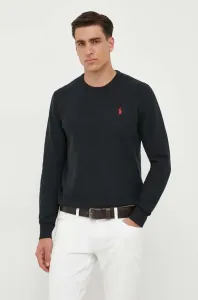 Bavlnený sveter Polo Ralph Lauren čierna farba, tenký #8660932