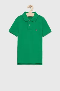 Detská bavlenná polokošeľa Polo Ralph Lauren zelená farba, jednofarebný #8138233