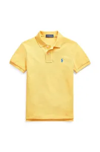 Detská bavlenná polokošeľa Polo Ralph Lauren žltá farba, jednofarebný #6937492