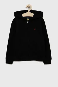 Detská mikina Polo Ralph Lauren čierna farba, jednofarebná