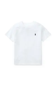 Detské bavlnené tričko Polo Ralph Lauren biela farba, jednofarebné