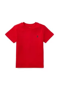 Detské bavlnené tričko Polo Ralph Lauren červená farba, jednofarebný #286786