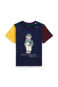Detské bavlnené tričko Polo Ralph Lauren tmavomodrá farba, s potlačou #8768110
