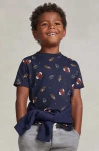 Detské bavlnené tričko Polo Ralph Lauren tmavomodrá farba, vzorovaný #8768112
