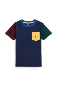 Detské bavlnené tričko Polo Ralph Lauren tmavomodrá farba, vzorovaný #8744651