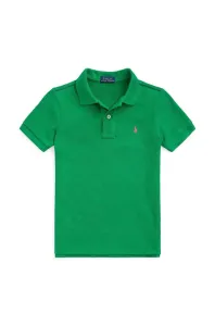 Detské polo tričko Polo Ralph Lauren zelená farba, jednofarebný