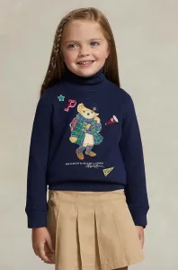 Detské tričko s dlhým rukávom Polo Ralph Lauren tmavomodrá farba, s potlačou