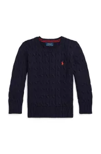 Detský bavlnený sveter Polo Ralph Lauren tmavomodrá farba #9081773