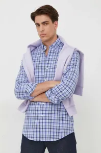Košeľa Polo Ralph Lauren pánska, fialová farba, regular, s golierom button-down #8703719