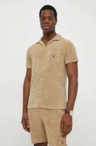 Polo tričko Polo Ralph Lauren pánsky, béžová farba, jednofarebný