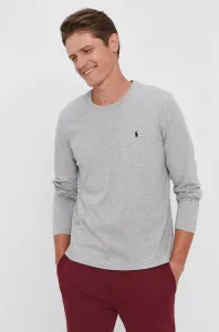 Tričko s dlhým rukávom Polo Ralph Lauren pánske,šedá farba,jednofarebné,714844759003