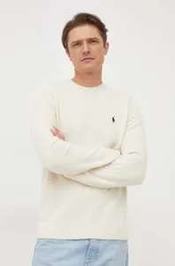 Vlnený sveter Polo Ralph Lauren pánsky, béžová farba #8721894