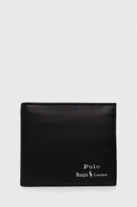 Kožená peňaženka Polo Ralph Lauren pánsky, čierna farba #9081616