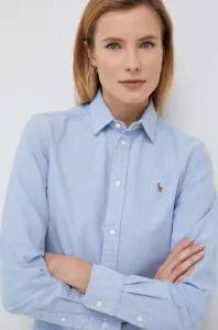 Bavlnená košeľa Polo Ralph Lauren dámska, regular, s klasickým golierom, 211891377