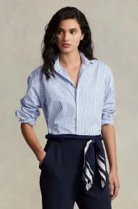 Bavlnená košeľa Polo Ralph Lauren dámska, voľný strih, s klasickým golierom, 211891424