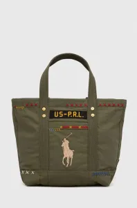 Bavlnená taška Polo Ralph Lauren zelená farba