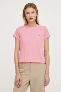 Bavlnené tričko Polo Ralph Lauren dámsky,ružová farba,211898698