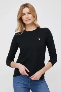Bavlnené tričko s dlhým rukávom Polo Ralph Lauren čierna farba #7566502