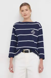 Bavlnené tričko s dlhým rukávom Polo Ralph Lauren tmavomodrá farba #8864008