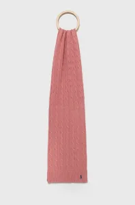Bavlnený šál Polo Ralph Lauren ružová farba, jednofarebný