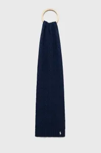 Bavlnený šál Polo Ralph Lauren tmavomodrá farba, jednofarebný #281418