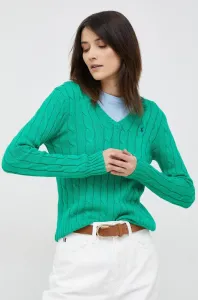 Bavlnený sveter Polo Ralph Lauren zelená farba, tenký #8444933