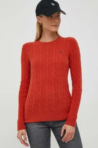 Kašmírový sveter Polo Ralph Lauren oranžová farba, tenký