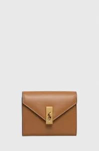 Kožená peňaženka Polo Ralph Lauren dámsky,béžová farba,427886734