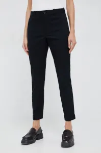 Nohavice Polo Ralph Lauren dámske, čierna farba, strih chinos, vysoký pás #254693