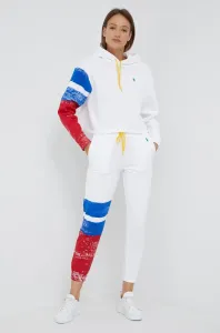 Tepláky Polo Ralph Lauren dámske, biela farba, vzorované #6784234