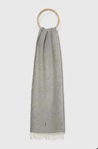 Vlnený šál Polo Ralph Lauren šedá farba, jednofarebný #8921774