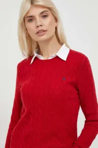 Vlnený sveter Polo Ralph Lauren dámsky, červená farba, tenký #8744607