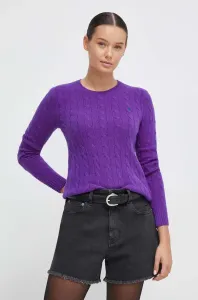 Vlnený sveter Polo Ralph Lauren dámsky, fialová farba, tenký