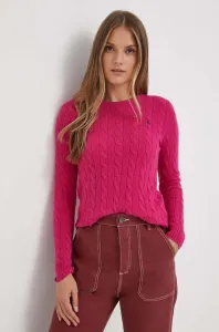 Vlnený sveter Polo Ralph Lauren dámsky, ružová farba, tenký #8744604