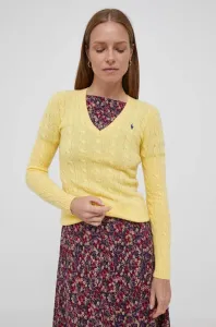 Vlnený sveter Polo Ralph Lauren dámsky, žltá farba, tenký