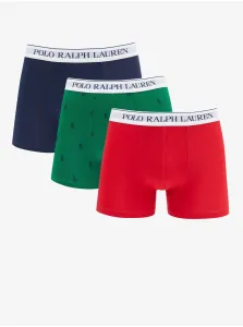 Súprava troch pánskych boxeriek v červenej, zelenej a tmavo modrej farbe Ralph Lauren #7199452