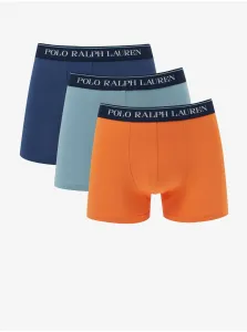 Sada troch pánskych boxeriek v oranžovej a modrej farbe POLO Ralph Lauren #713363