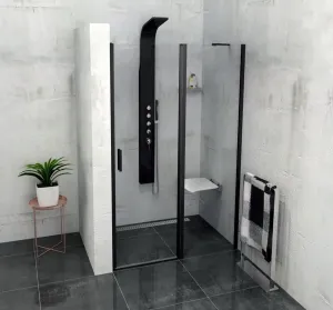 POLYSAN - ZOOM LINE BLACK sprchové dvere 1300, číre sklo ZL1313B