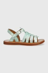 Detské kožené sandále Pom D'api tyrkysová farba #6982476