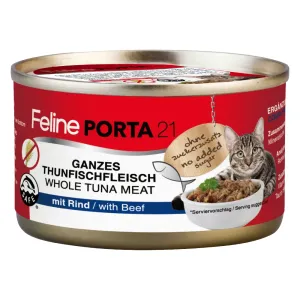 Feline Porta 21, 6 x 90 g - Tuniak a hovädzie mäso