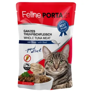 Feline Porta 21 kapsičky 6 x 100 g - Tuniak s hovädzím mäsom