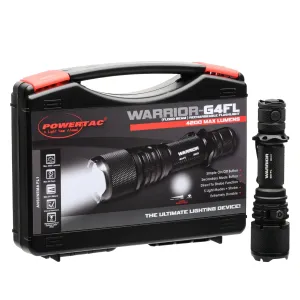 Powertac® Warrior G4 - 4200 lumenov taktické svietidlo (rozptýlené svetlo) (Farba: Čierna)