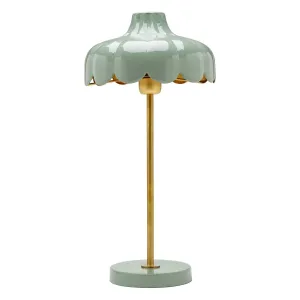 PR Home Wells stolová lampa z kovu, zelená/zlatá