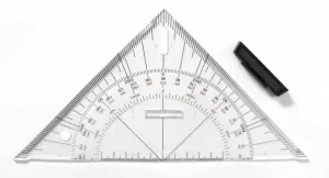 Navigačné trojuholníkové pravítko LENIAR 45° / 25 cm  (Navigačné pravítko)
