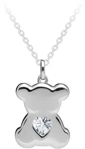 Preciosa Strieborný náhrdelník Shiny Teddy s kubickou zirkónia Preciosa 5326 00 (retiazka, prívesok)