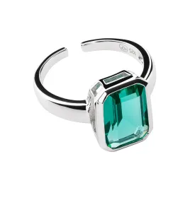 Preciosa Nádherný otvorený prsteň so zeleným zirkónom Preciosa Atlantis 5355 94 L (56 - 59 mm)