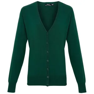Premier Workwear Dámsky sveter so zapínaním - Fľaškovo zelená | M