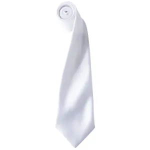 Premier Workwear Saténová kravata - Biela
